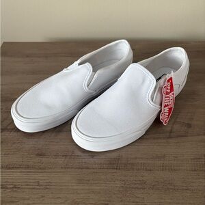 Vans White Slip-On Sneakers